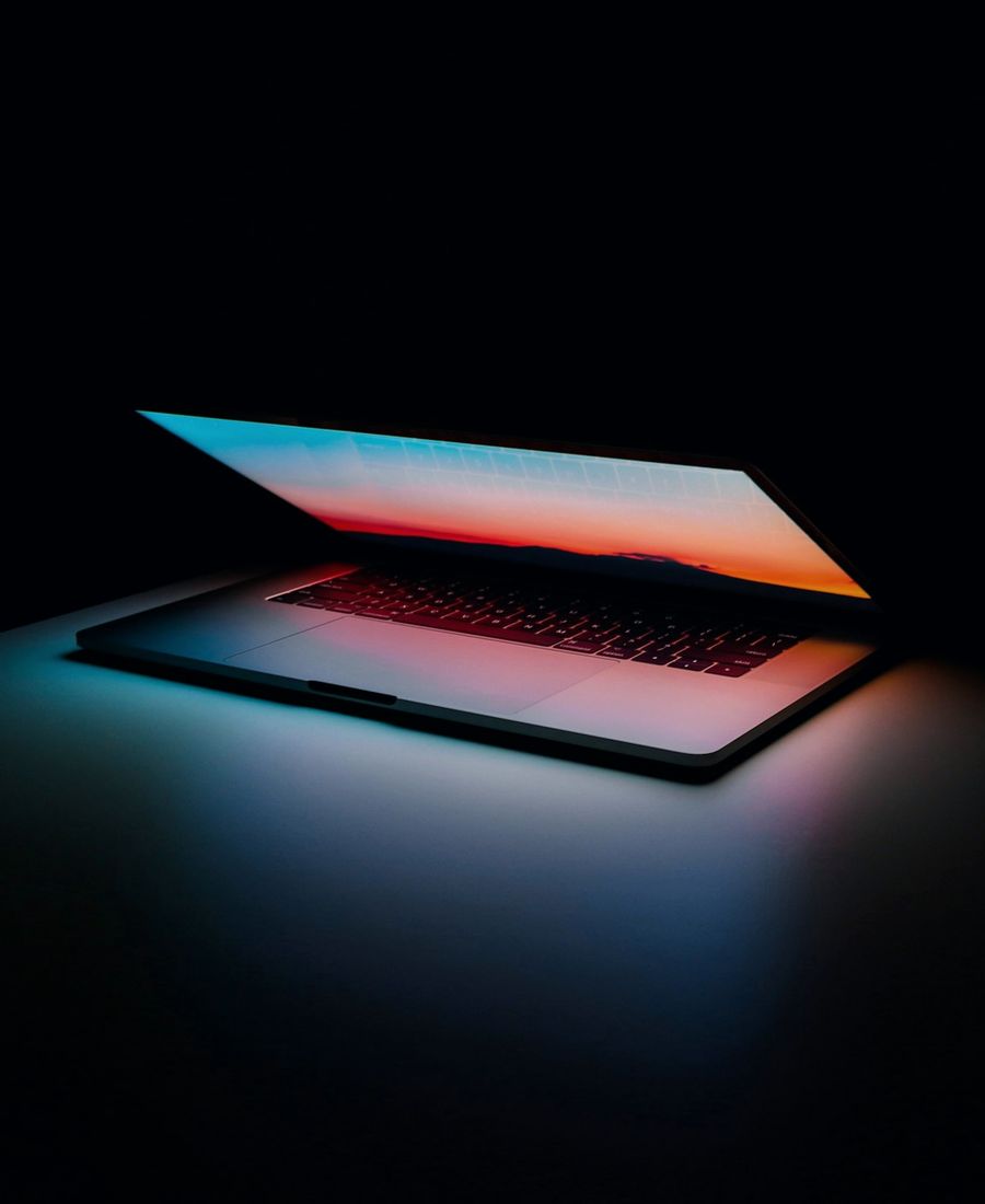 Glowing laptop, USDT flash ERC20 on Ethereum